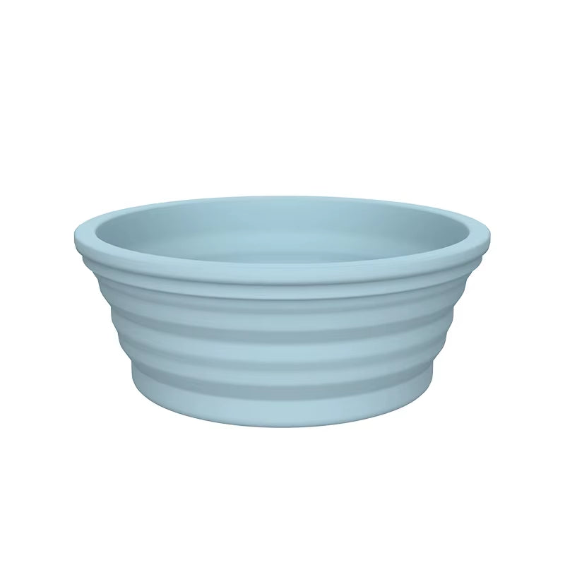 Custom Logo Pet Dog Folding Silicone Bowl Outdoor Easy Washable Foldable Dog Bowl Collapsible Puppy Bowl