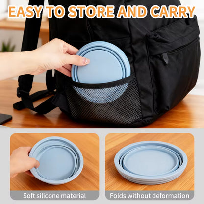 Custom Logo Pet Dog Folding Silicone Bowl Outdoor Easy Washable Foldable Dog Bowl Collapsible Puppy Bowl